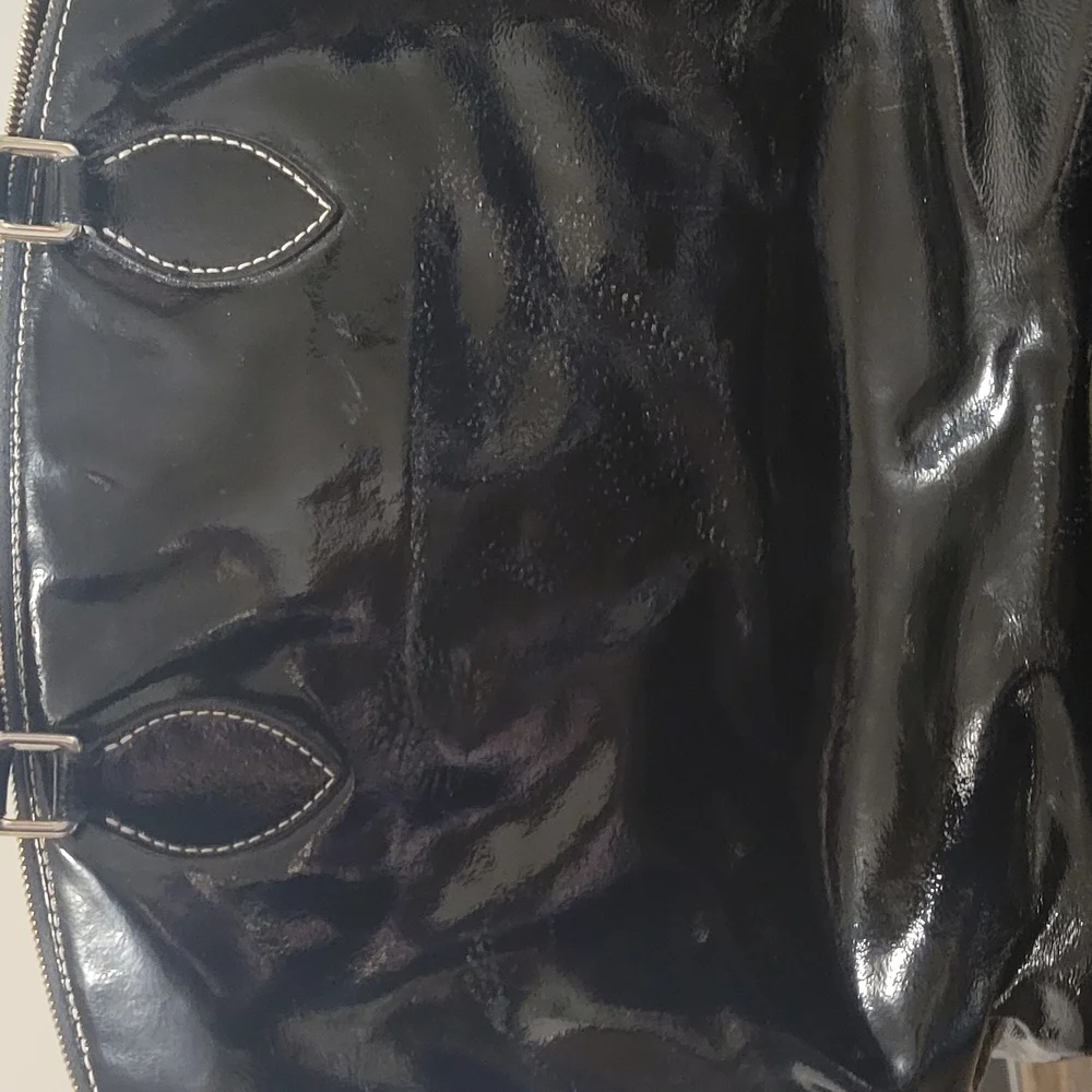 Dooney & Burke Black Structured Tote with Textured Fabric and Rounded Handles - Picture 3 of 6